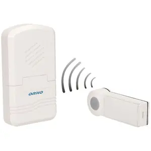 Sonerie wireless cu baterii Orno OR-DB-KH-122, distanta de lucru 70m, 80db, IP44 (Alb)