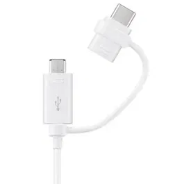 Cablu de date Samsung Combo EP-DG930DWEGWW, MicroUSB & USB Type-C, 1.5m (Alb)