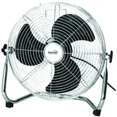 Ventilator de podea Home, 90W, 3 trepte, metal, crom, 53 x 51 x 20 cm