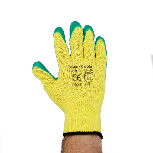 Manusi protectie Meralda, latex/material textil, marimea 10, verde