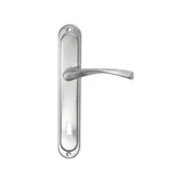 Set manere cu sild usi interior Gato Roma, zamac, finisaj nichel satinat, 90 mm