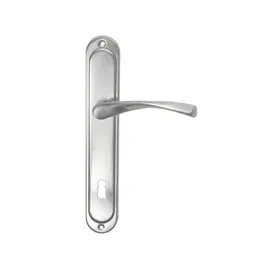 Set manere cu sild usi interior Gato Roma, zamac, finisaj nichel satinat, 90 mm