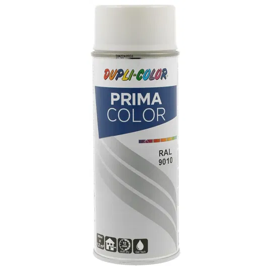 Vopsea spray Dupli-Color Prima, RAL 9010 alb mat, 400 ml