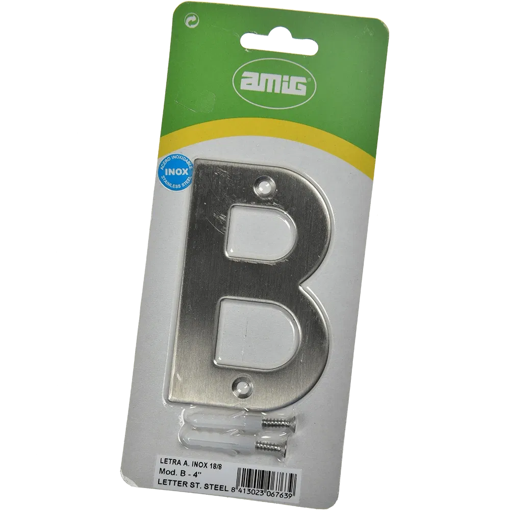 Litera metalica B Fischer, otel inoxidabil, prindere suruburi, 10 cm
