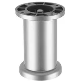 Picior cilindric reglabilcu flansa rotunda satin - argintat D50 x 100 mm