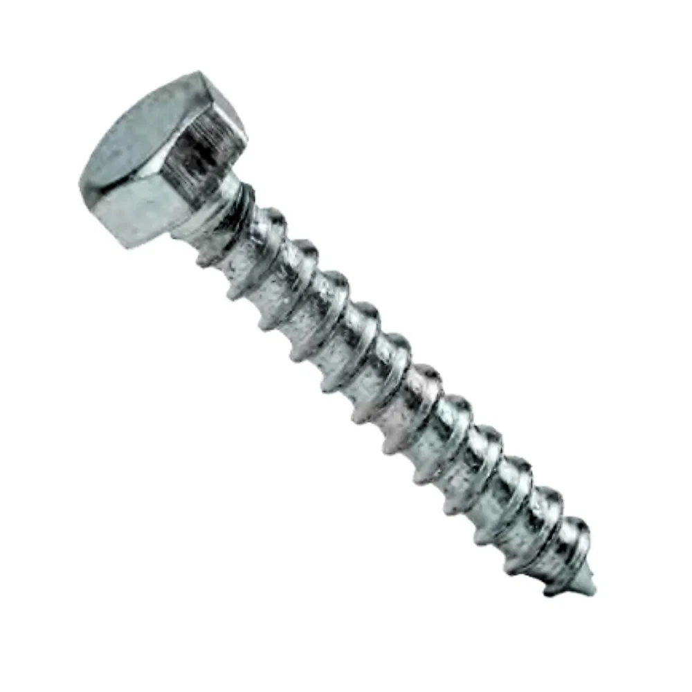 Surub cu cap hexagonal pentru lemn, otel zincat, alb, 10 x 50 mm, 10 buc.