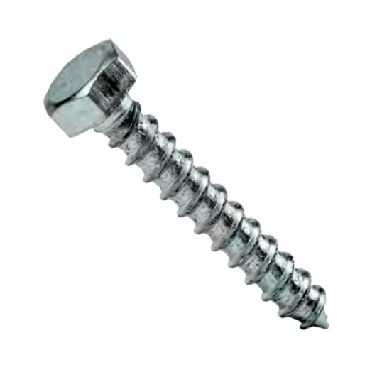 Surub cu cap hexagonal pentru lemn, otel zincat, alb, 10 x 50 mm, 10 buc.
