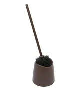 Suport si Perie WC Romtatay, plastic, maro, 39 x 12 cm