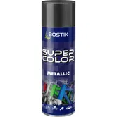 Vopsea spray universala efect metalic Bostik Super Color, negru, lucios, interior/exterior, 400 ml