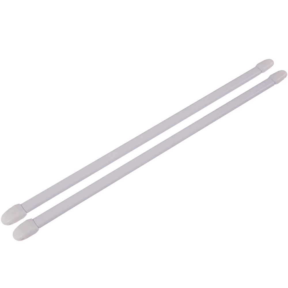 Bara perdeluta, extensibila, metal, alb, 40/60 cm, set 2 buc
