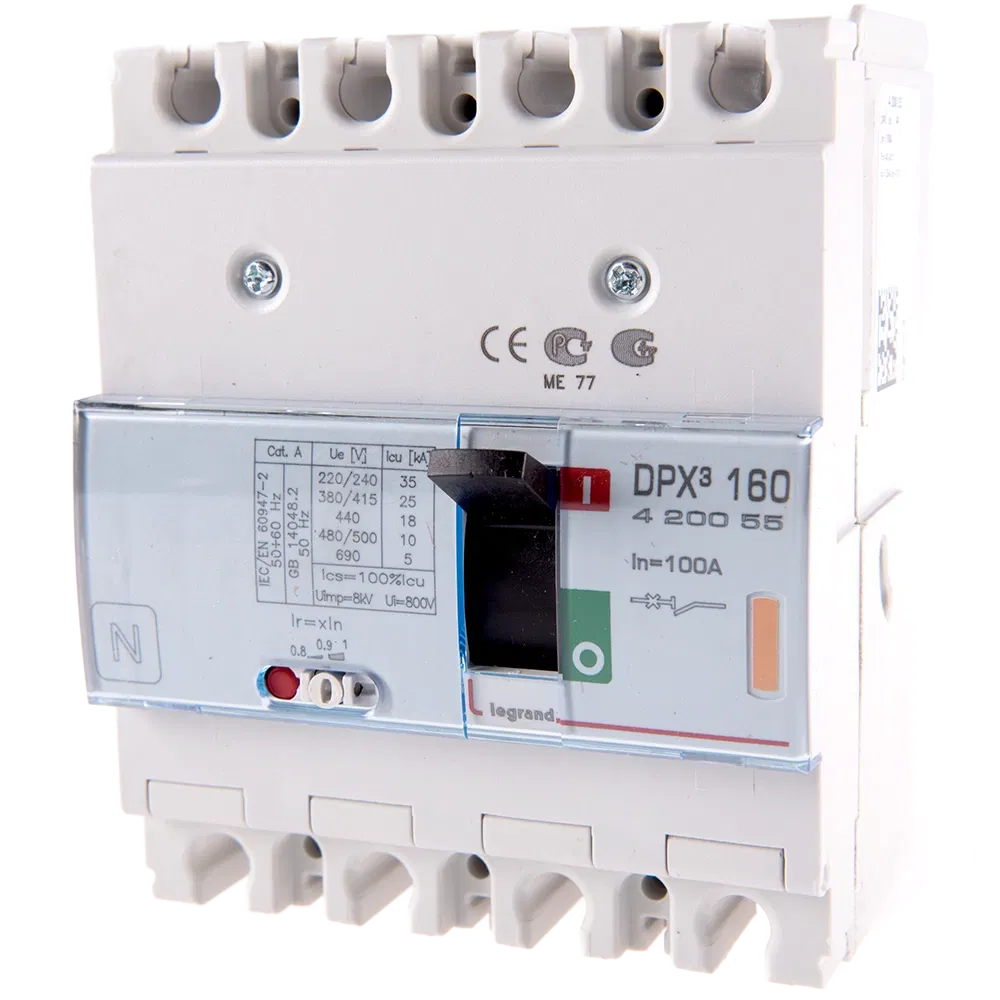 Disjunctor DPX3 25000 Legrand 420055, 4P, 100A
