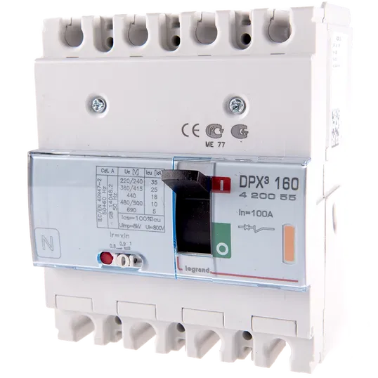 Disjunctor DPX3 25000 Legrand 420055, 4P, 100A