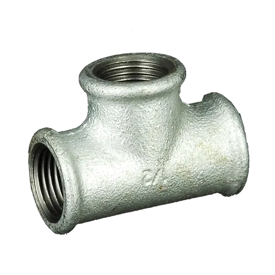 Teu 90°, filet interior, fonta, zincat, 1/2 inch