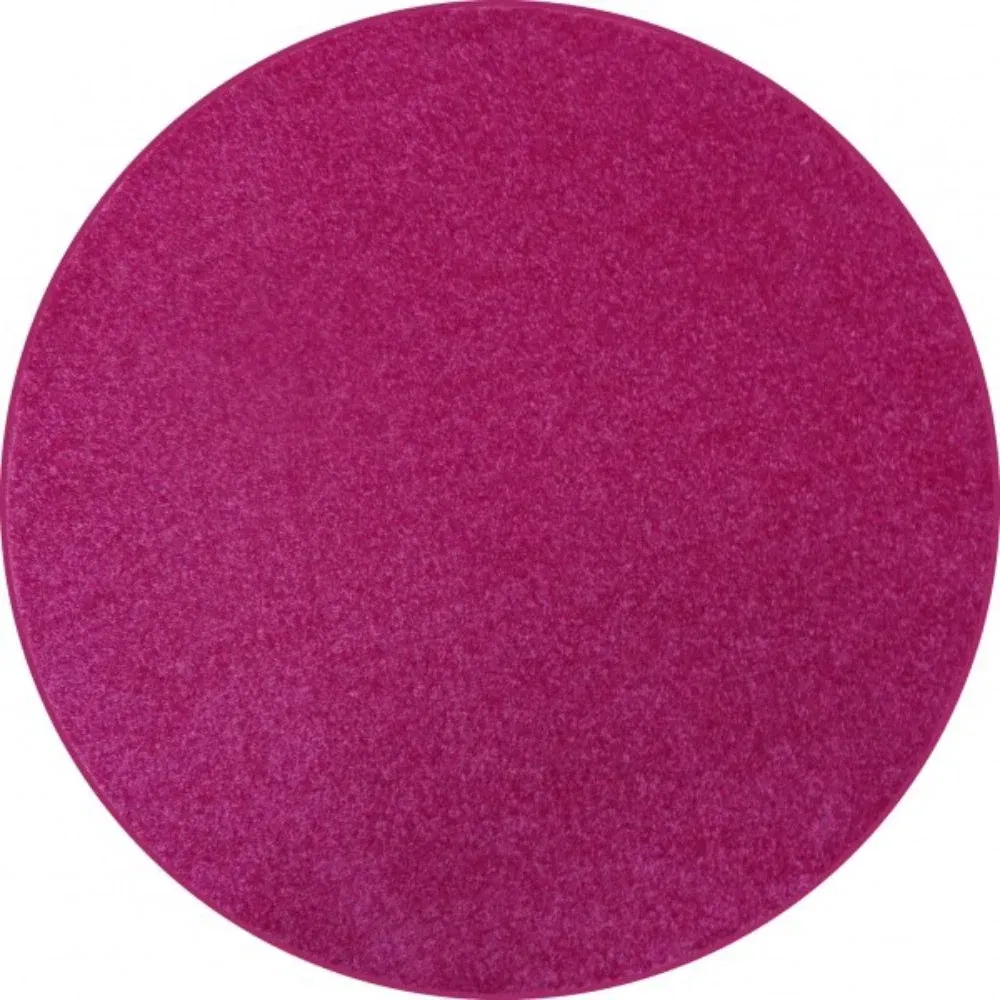 Covor rotund Rainbow, polipropilena friese, model modern roz, diametru 60 cm