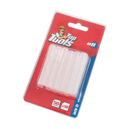 Batoane silicon Top Tools pentru pistol de lipit, transparent, 8 x 50 mm, set 12 buc