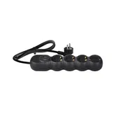 Prelungitor 4 prize Wconn, 3 x 1.5 mm2, IP20, protectie copii negru, 2 m