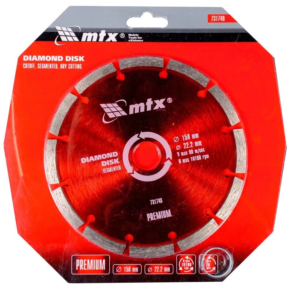 Disc diamantat debitare beton MTX Premium, 150 x 22.2 mm
