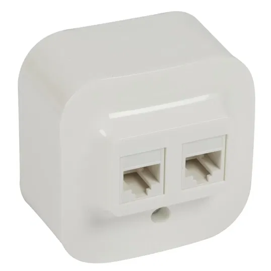 Priza dubla date RJ45 UTP cat 5E Forix, Legrand 782428, alb, montaj aplicat