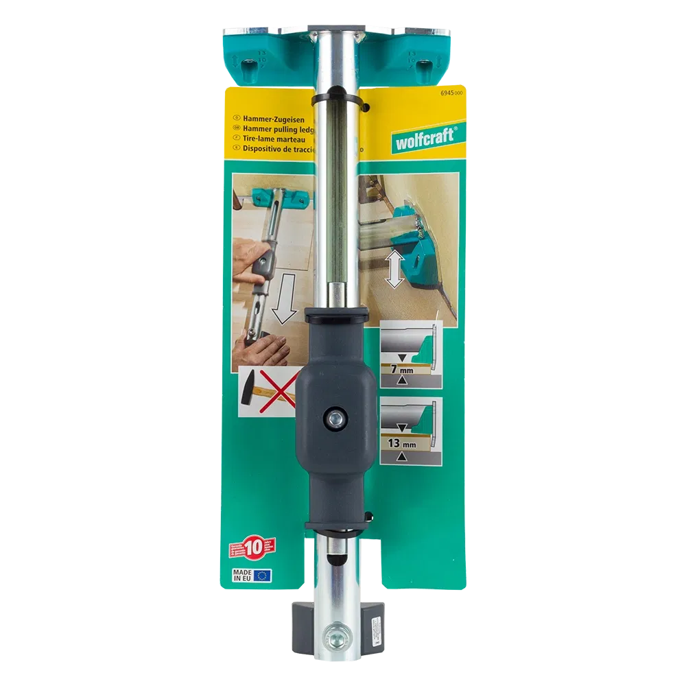 Dispozitiv de fixare parchet Wolfcraft 3 in 1, argintiu, antracit, turcoaz, 160 x 75 x 405 mm