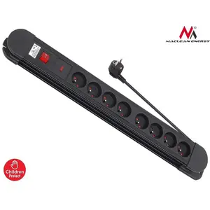 Prelungitor Maclean MCE11, 8 prize, 1.5 m (Negru)