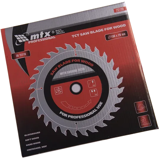 Disc debitare lemn, MTX, 190 х 20 mm, 36 dinti, bucsa 16/20