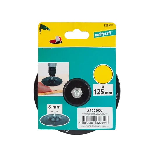 Platan de slefuire Wolfcraft, cu tija prindere 8 mm, D 125 mm