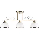 Lustra Klausen Iron 3, metal/sticla, 3 x E27, 15 W, alb/bronz