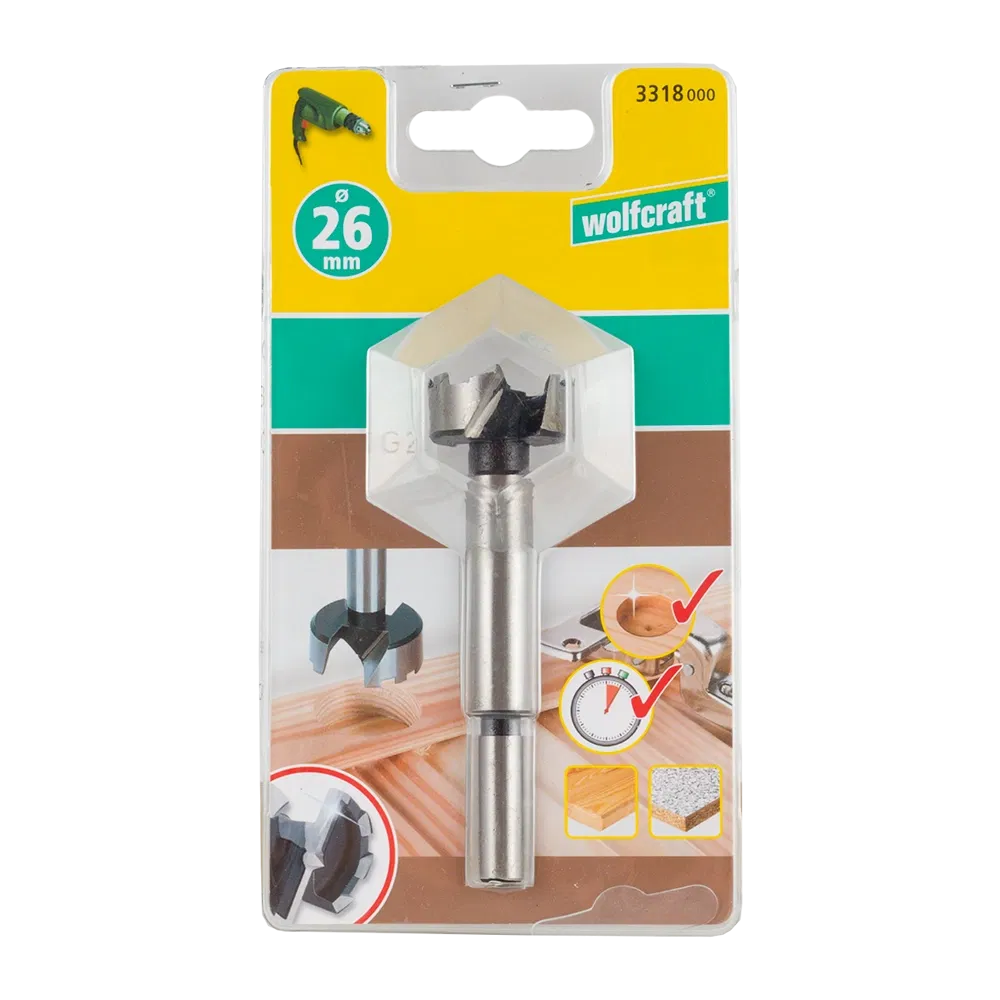 Freza pentru balamale Wolfcraft, 26 x 90 mm