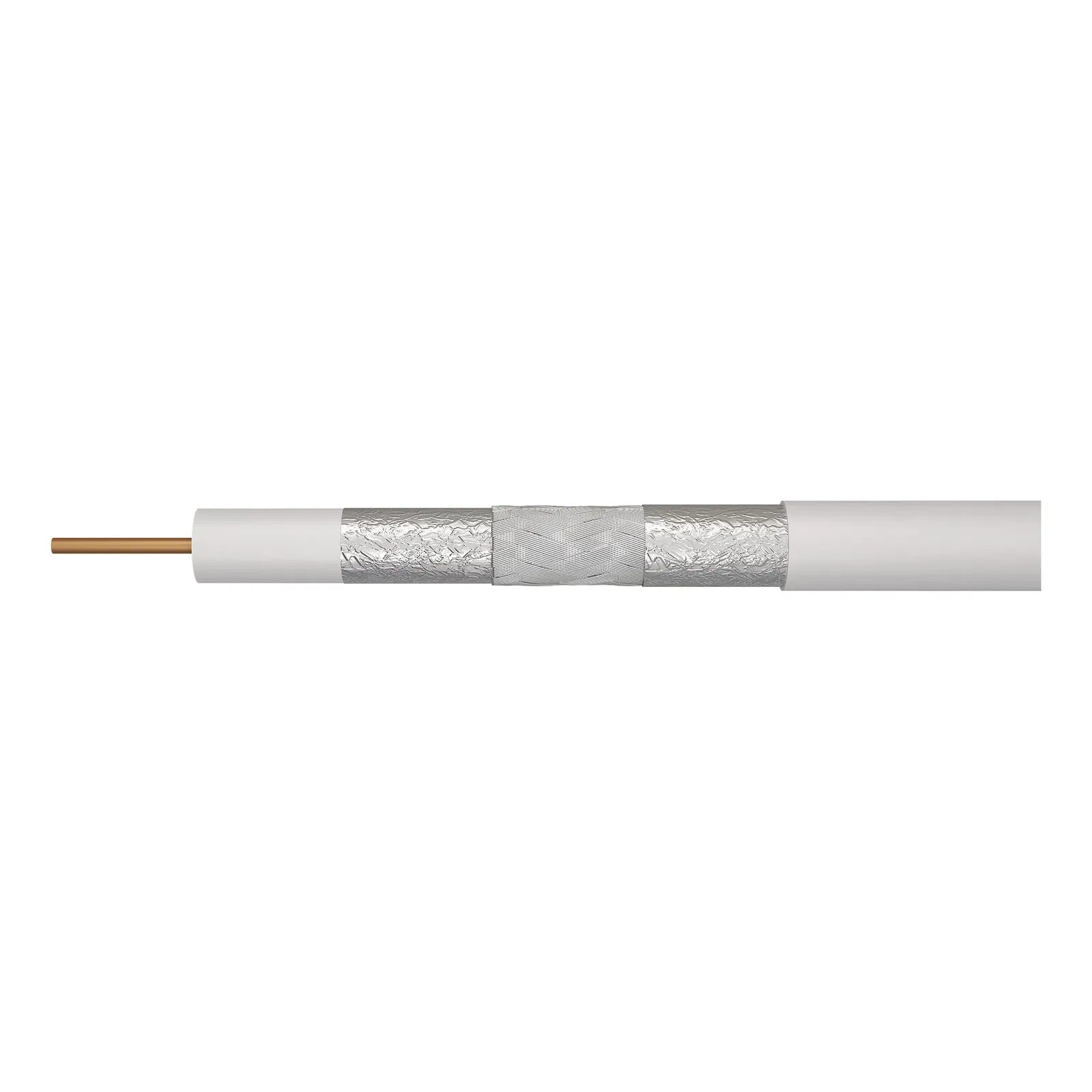 Cablu coaxial Emos CB113 LSZH, 1 conductor, diametru 1.13 mm, alb, 250 m