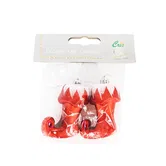 Set 2 cizmulite decorati cu gliter, rosu, 8.5 cm