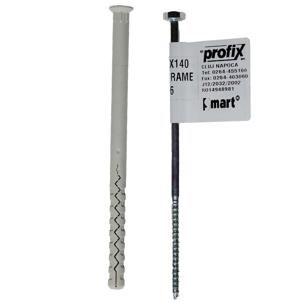 Diblu universal din nylon, surub hexagonal, 8 x 140 mm