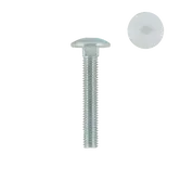 Set suruburi cap bombat torbant, gat patrat, otel zincat alb, DIN 603 - 4.6, M 8 x 50 mm, 25 bucati