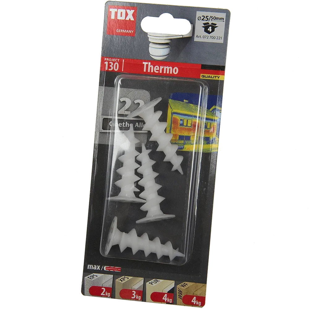 Diblu autoforant Thermo A-ISOL, pentru placi izolatoare, Ø 19 mm, L 50 mm, 4 buc