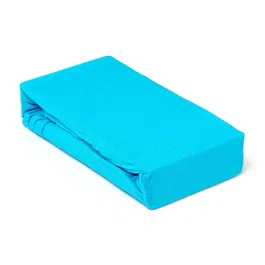 Husa saltea Jersey turcoaz, cu elastic, bumbac 100%, 180 x 200 cm