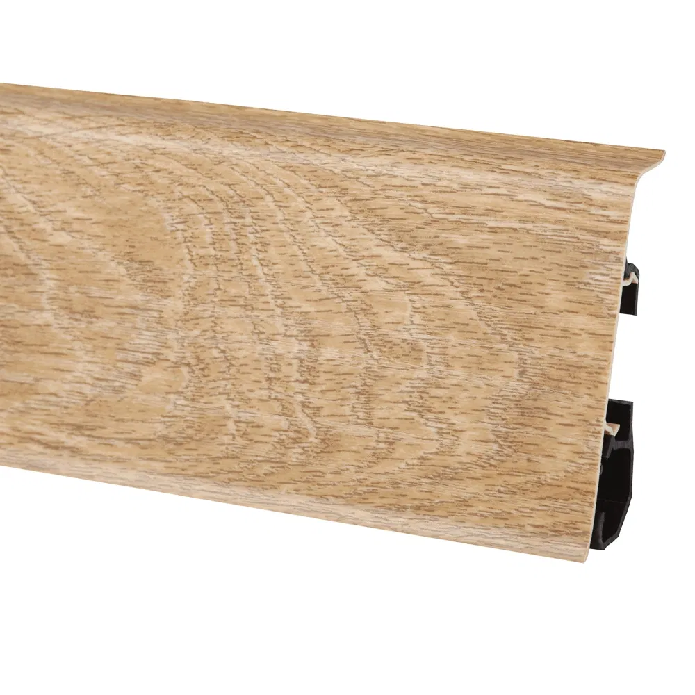 Plinta parchet, cu canal cablu, PVC, stejar valencia INDO 70, 2500 mm