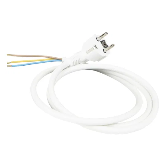 Cordon electric cu fisa injectata si racord, Wconn, 3 m, alb