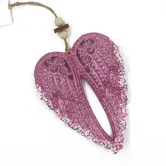 Decoratiune de Craciun aripi gliterate plastic, 16.5 cm