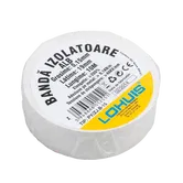 Banda izolatoare electrica PVC Lohuis, alb, 19 mm, 40 g, rola 10 m