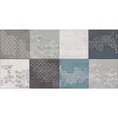 Faianta decorativa Exotica Mirage, finisaj mat, gri, model geometric patrat, grosime 0,85 cm, 30 x 60 cm