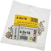 Set holsuruburi, cap inecat, otel zincat galben, 4 x 16 mm, 100 bucati