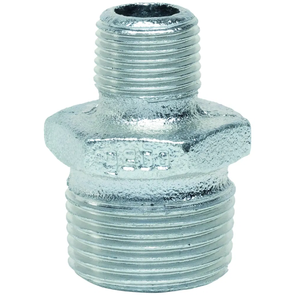Niplu redus Gebo, fonta zincata, 1x3/4