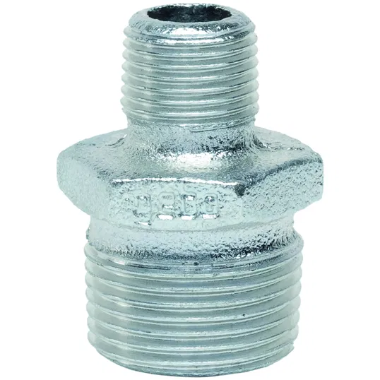 Niplu redus Gebo, fonta zincata, 1x3/4