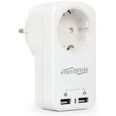 Priza Gembird EG-ACU2-01-W, 1 x priza Schuko 10A, 2 x USB, 5V, max. 2.1A (Alb)