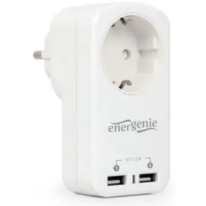 Priza Gembird EG-ACU2-01-W, 1 x priza Schuko 10A, 2 x USB, 5V, max. 2.1A (Alb)