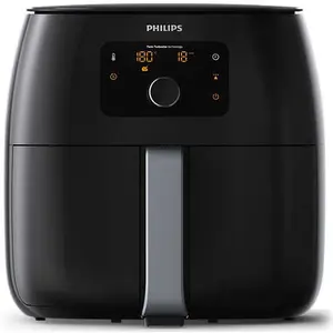 Friteuza fara ulei Philips Airfryer XXL HD9650/90, Tehnologie Twin TurboStar, Capacitate 7.3 L, Display digital (Negru)