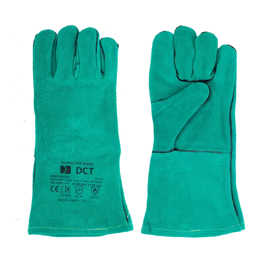 Manusi de protectie pentru sudori Spinner, piele bovina, 35 cm, verde