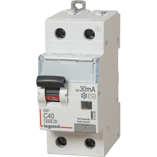 Intrerupator diferential DX3 6000 10kA Legrand 411006, 1P+N, 40A, 30mA