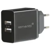 Incarcator Retea Lemontti LIR2UN24A, Dual USB, 2.4A (Negru)