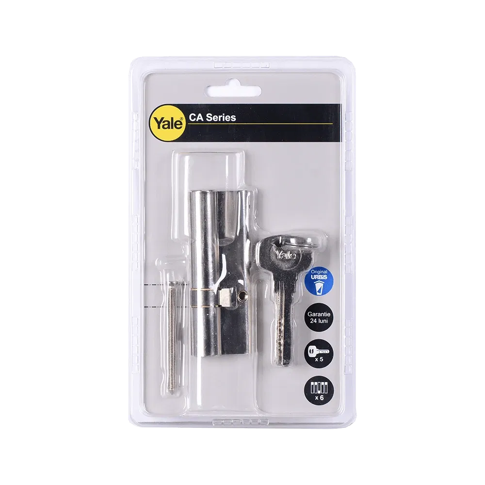 Cilindru de siguranta Yale, alama nichelata, 30 x 55 mm, 5 chei amprentate