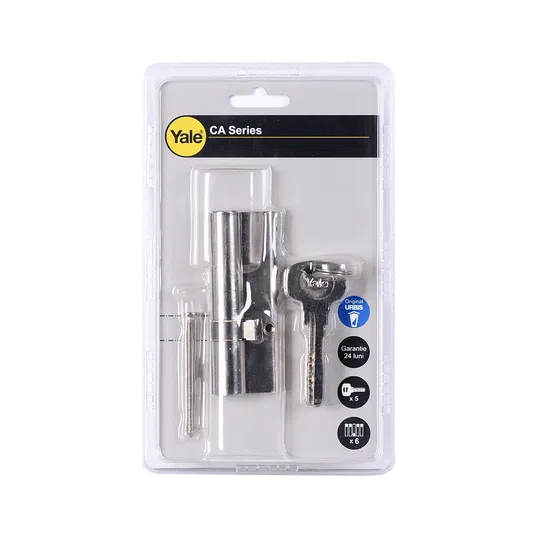 Cilindru de siguranta Yale, alama nichelata, 30 x 55 mm, 5 chei amprentate